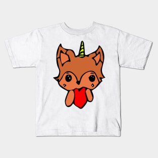 A little fox as a unicorn Kids T-Shirt